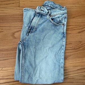 Lucky Brand Light Blue straight leg distressed Denim